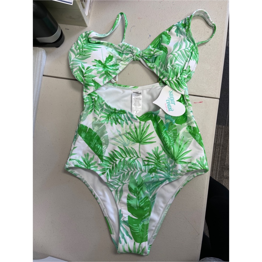 Green one piece bikini